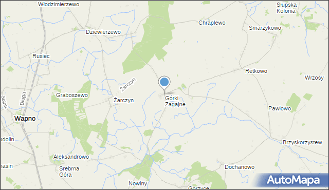 mapa Górki Zagajne, Górki Zagajne na mapie Targeo